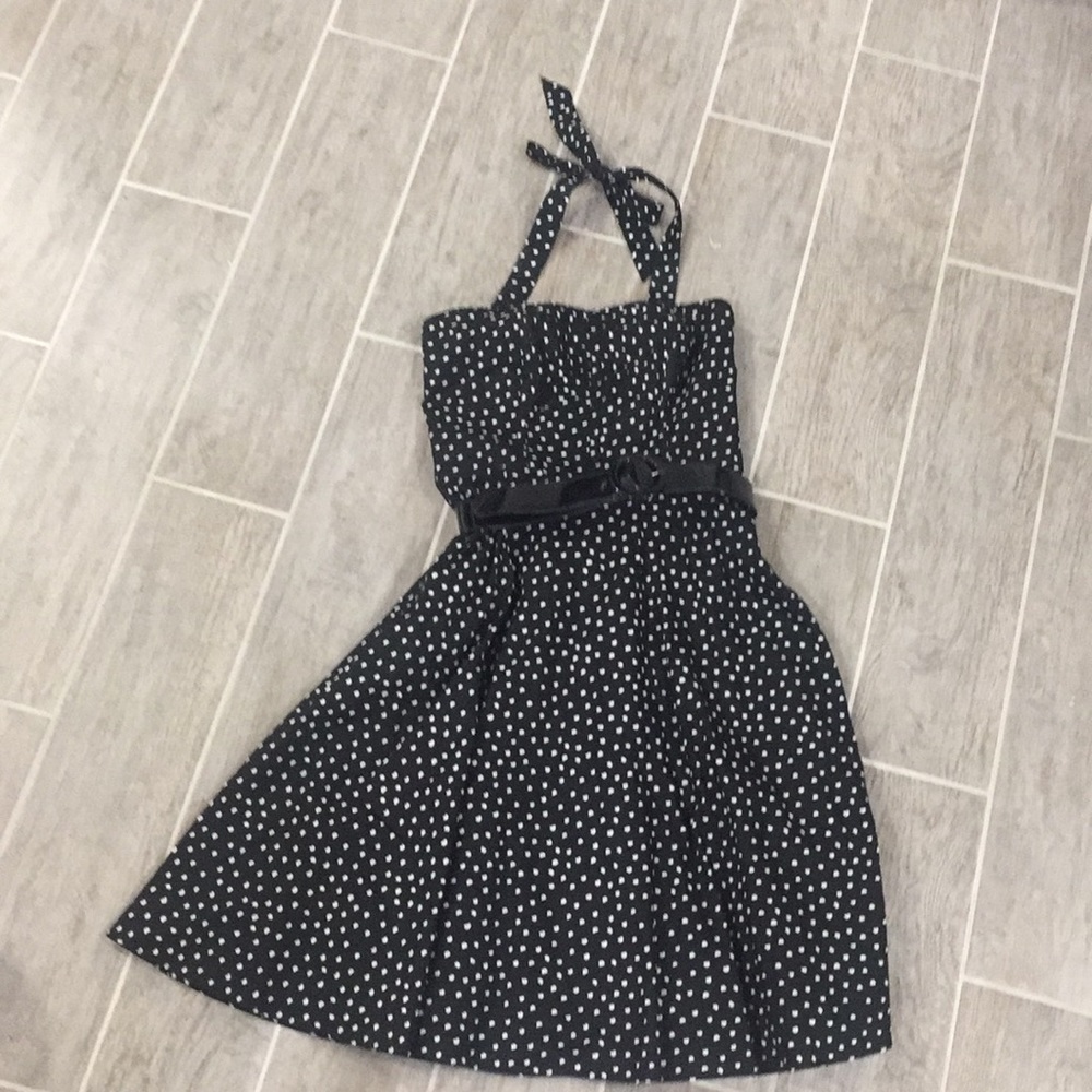 White House Black Market black polka dot dress